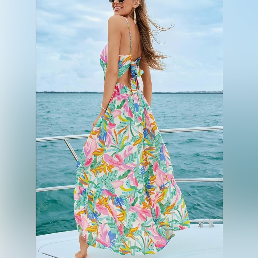 Cupshe Floral Sundress- Worn One Time!! - Picture 5 of 16